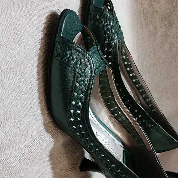 KerryBrook Emerald Green open toe pumps - Picture 5 of 8